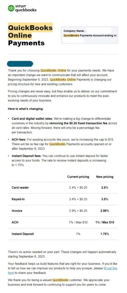 price increase announcement example