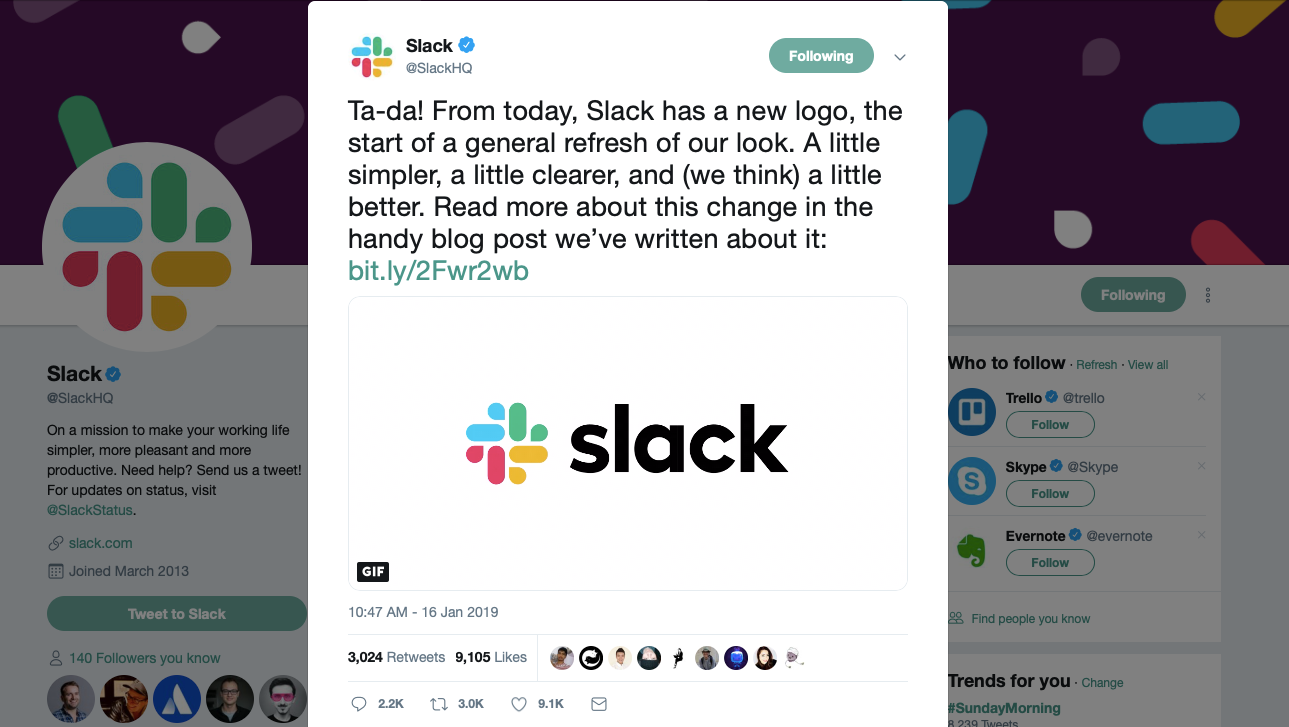 Slack update announcement