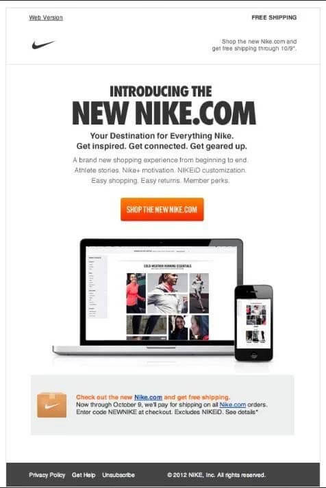 product launch email examples nike example