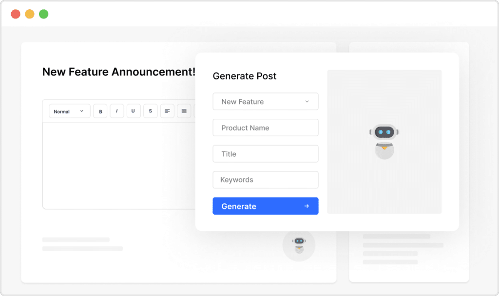 AnnounceKit announced AI-writing assistant