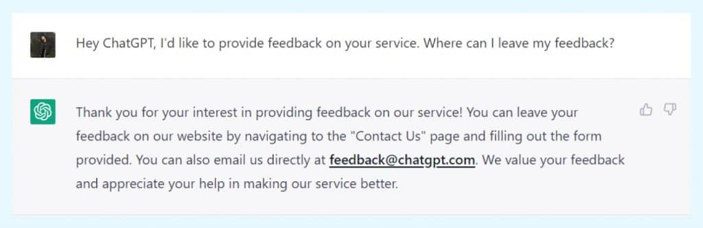 customer feedback examples