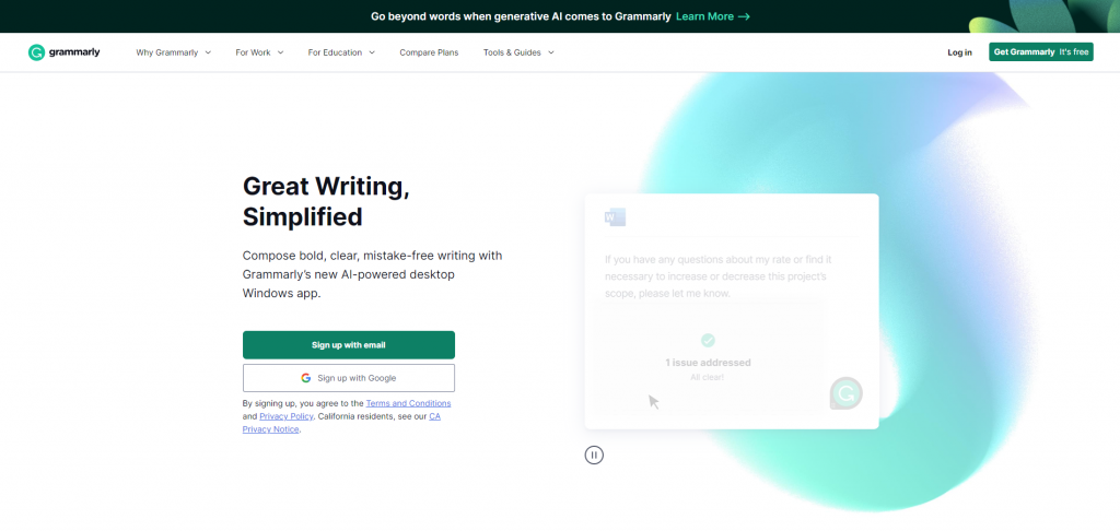 is grammarly free of charge